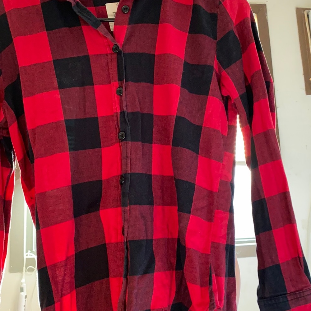 Red and Black Checkered Flannel Womens Size S